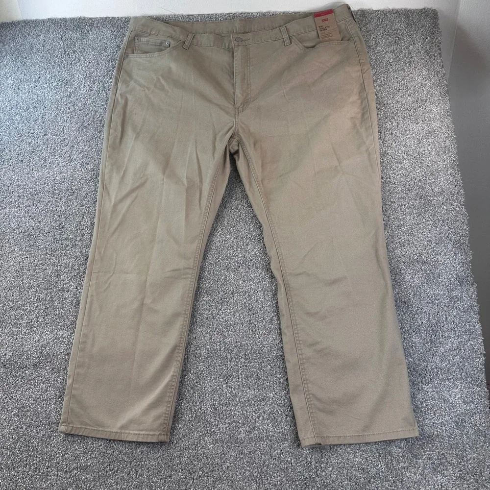 Levis 541 Athletic Taper Pants Mens 48x30 Khaki Tan Stretch Chino Casual NEW